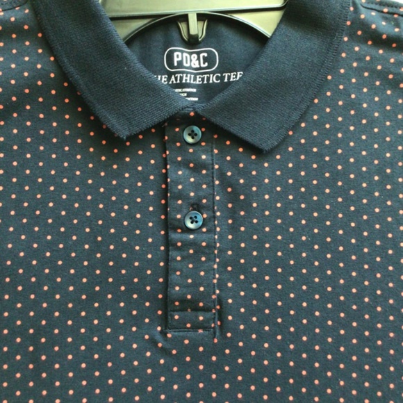 PD& C Navy with Pink Salmon Dots Polo Men size S - Picture 8 of 9
